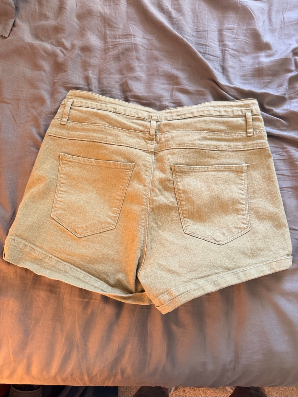 refuge Sage green Cotton Jean Shorts